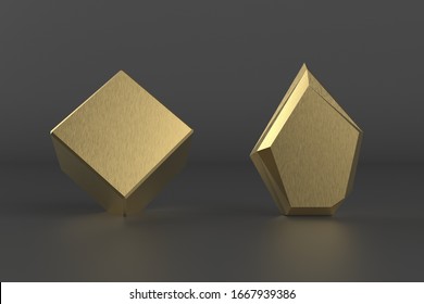 Blank Gold Trophy Mock Up Stand, 3d Rendering Illustration.