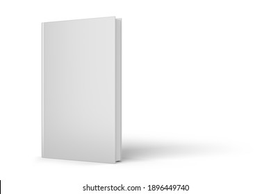 Blank Gray Hardcover Book Isolated On White Background. 3D Rendering Illustration Mock-up. 