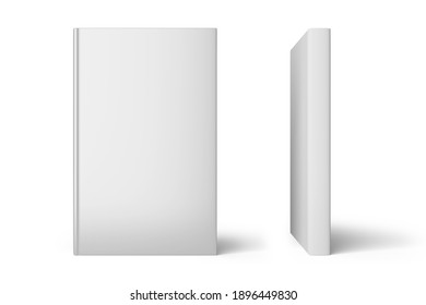 Blank gray hardcover book isolated on white background. 3D rendering illustration mock-up. 
