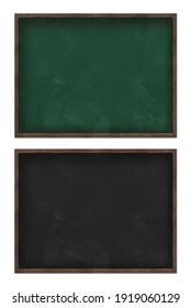 Blank green and black blackboard set