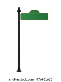 Blank Green Road Sign. 3D rendering