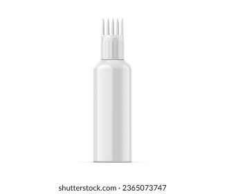 Blank hair oil bottle mockup template isolated on white background, 3d illustration.