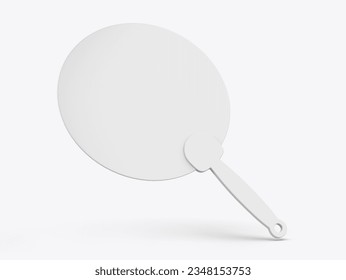 Blank Hand Held Plastic Fan for branding. 3d illustration.	