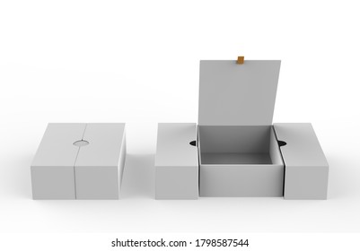 Blank Hard Cardboard Box Mock Up Template, 3d Illustration.