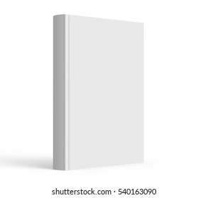 Blank Hard Cover Book Template, Blank Book Cover For Design Isolated On White Background, 3D Rendering