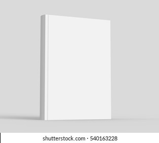 Blank Hard Cover Book Template, Blank Book Cover For Design Isolated On Gray Background, 3D Rendering
