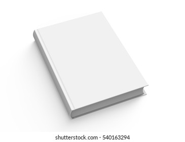 Blank hard cover book template, blank book cover for design isolated on white background, 3D rendering