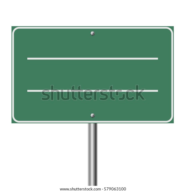 Blank Highway Green Sign Isolated On Stock Illustration 579063100 ...