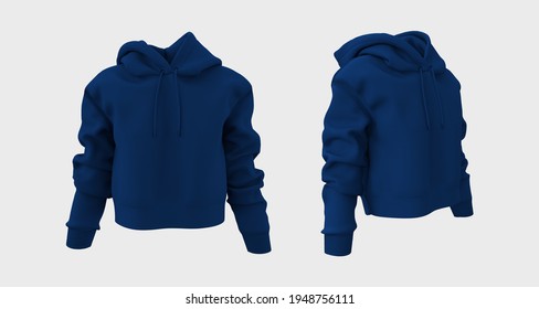 Blank Hooded Sweatshirt Mockup For Print, 3d Rendering, 3d Illustration