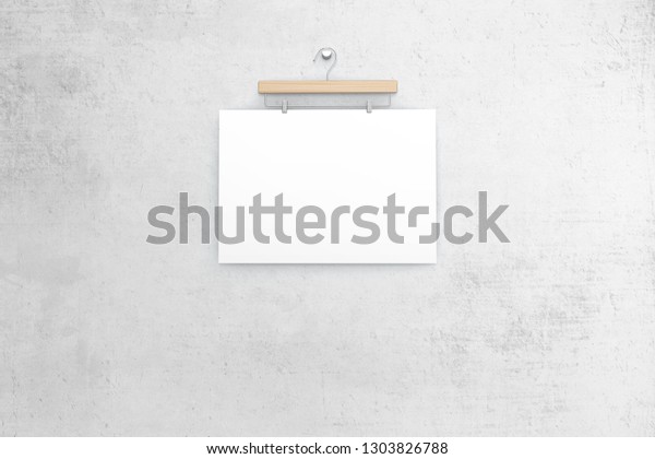 Download Blank Horizontal Poster Hanger Mockup 3d Stock Illustration 1303826788 Yellowimages Mockups