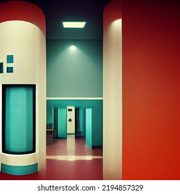 Blank Hospital Environment With Non Descript Walls And Hallways