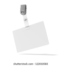 Blank ID Badge isolated on a white background - Shutterstock ID 122010583