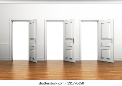 Blank Interior Three Open Doors Stock Illustration 131770658 | Shutterstock