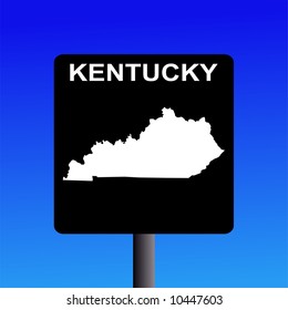 Blank Kentucky highway sign on blue illustration JPG