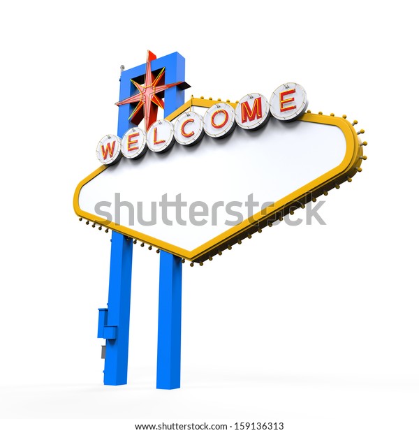 Blank Las Vegas Welcome Sign Stock Illustration 159136313