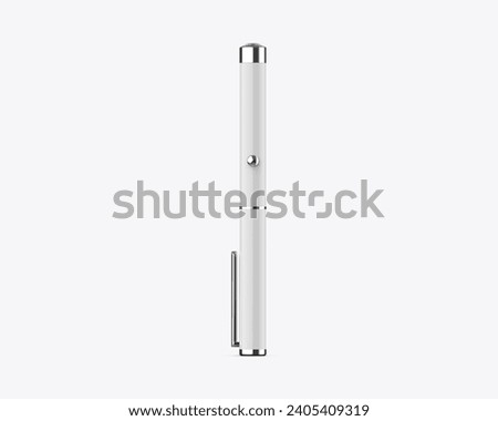 Blank laser pointer pen ready for your design and branding mockup template isolated on white background, 3d illustration.