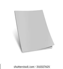 Blank Magazine Template On White Background With Soft Shadows. 