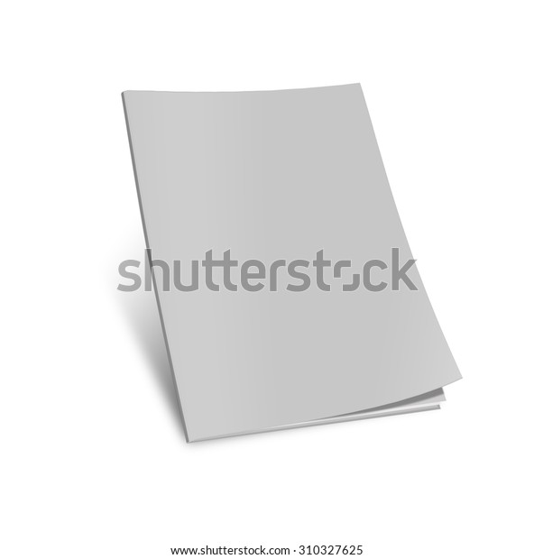 Blank magazine template on white background with soft\
shadows. 