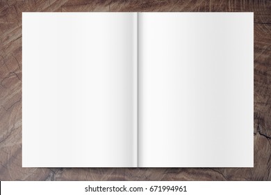 Blank Magazine Template On Wooden Background Stock Illustration ...