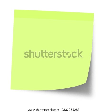 Blank memo sticky post notes paper. Lime neon yellow green. Isolated on transparent background Hi resolution PNG.