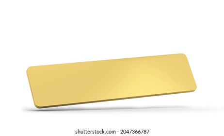 Blank Metal Name Tag. 3d Illustration Isolated On White Background 