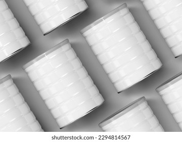 Blank Milk Powder Container Tin Can or Jar Mockup 3d Rendering