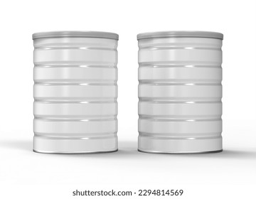 Blank Milk Powder Container Tin Can or Jar Mockup 3d Rendering