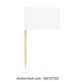 Blank Mini Paper Pointer Flag on a white background. 3d Rendering