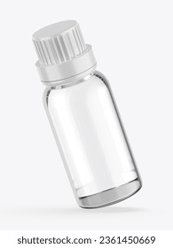 Blank mini screw cap bottle template, 3d illustration.	