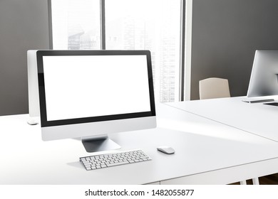 Blank Mock Computer Screen Standing On Stock Illustration 1482055877 ...