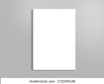 Blank Mock Up Cover Magazine Isolated On Gray