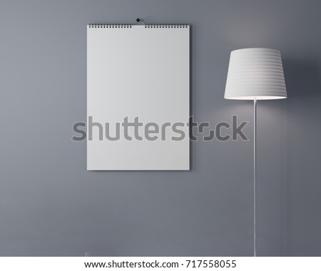 ?alendar blank mockup 3d rendering