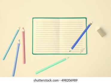 Blank Mockup Empty Page Diary Copy Space Concept