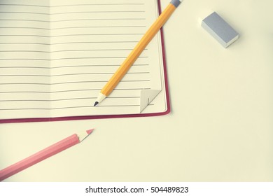Blank Mockup Empty Page Diary Copy Space Concept