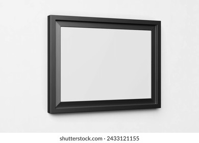 blank modern clean minimalist a4 size paper landscape achievement certificate poster on elegant black frame realistic mockup mounted on wall isolated 3d rendering illustration - Powered by Shutterstock