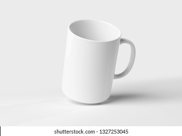 Blank Mug Mockup Isolated On White Background 3D Rendering