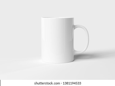 Blank Mug Mockup Isolated On White Background 3D Rendering