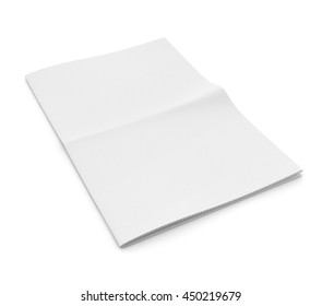 Blank Newspaper On White Background. Template For Publishing House. 3d Illustration