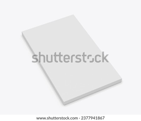 Blank note pad template, 3d illustration.	