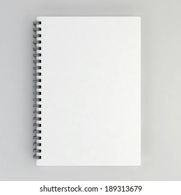 Blank notebook. 3d illustration on gray background 