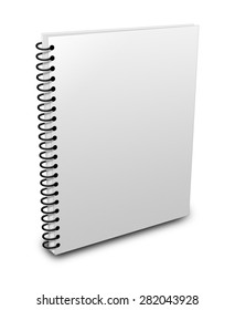 Blank Notebook Cover Over White Background