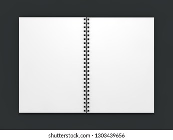 Blank Notebook On Dark Background 3d Stock Illustration 1303439656 ...
