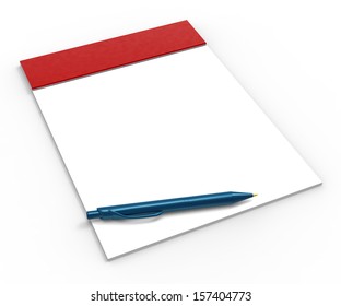 Blank Notepad With Copyspace Showing Empty White Note Book