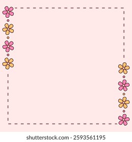 A blank notes, sticky note, memo paper with flowers