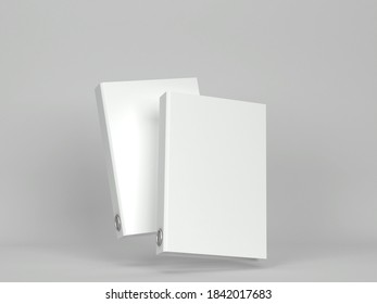 Blank Office Binder Mockup. 3d Illustration On Gray Background 