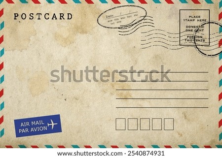 Blank of the old postcard with space for text