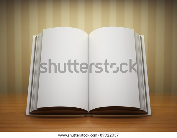 Livre Ouvert Vierge Sur Table En Illustration De Stock 9237