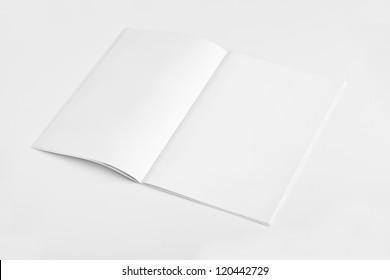 Blank Open Magazine Isolated On White Background