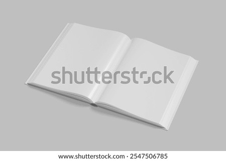 Blank opened spread book 3D rendering
