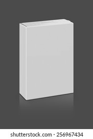 Blank packaging paper box isolated on gray background